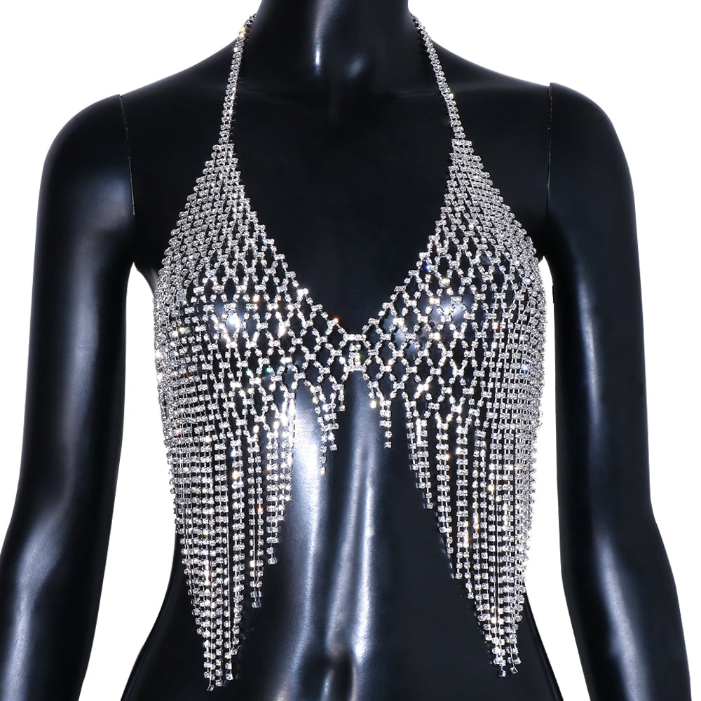 Rhinestone Bra Chain
