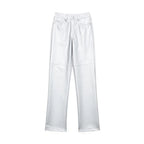 Metallic High Waist Leather Pants
