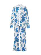Blue Graphic Print Two Piece Set
