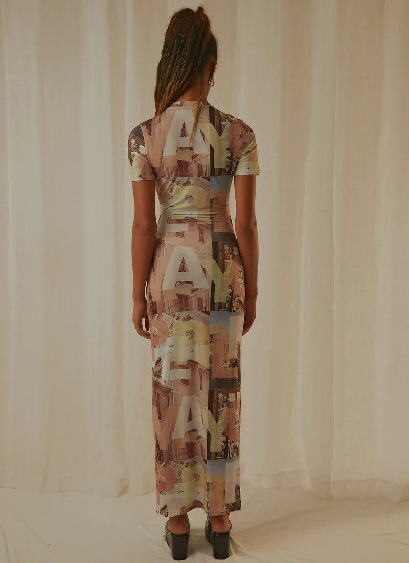 Graphic Print Maxi Dress