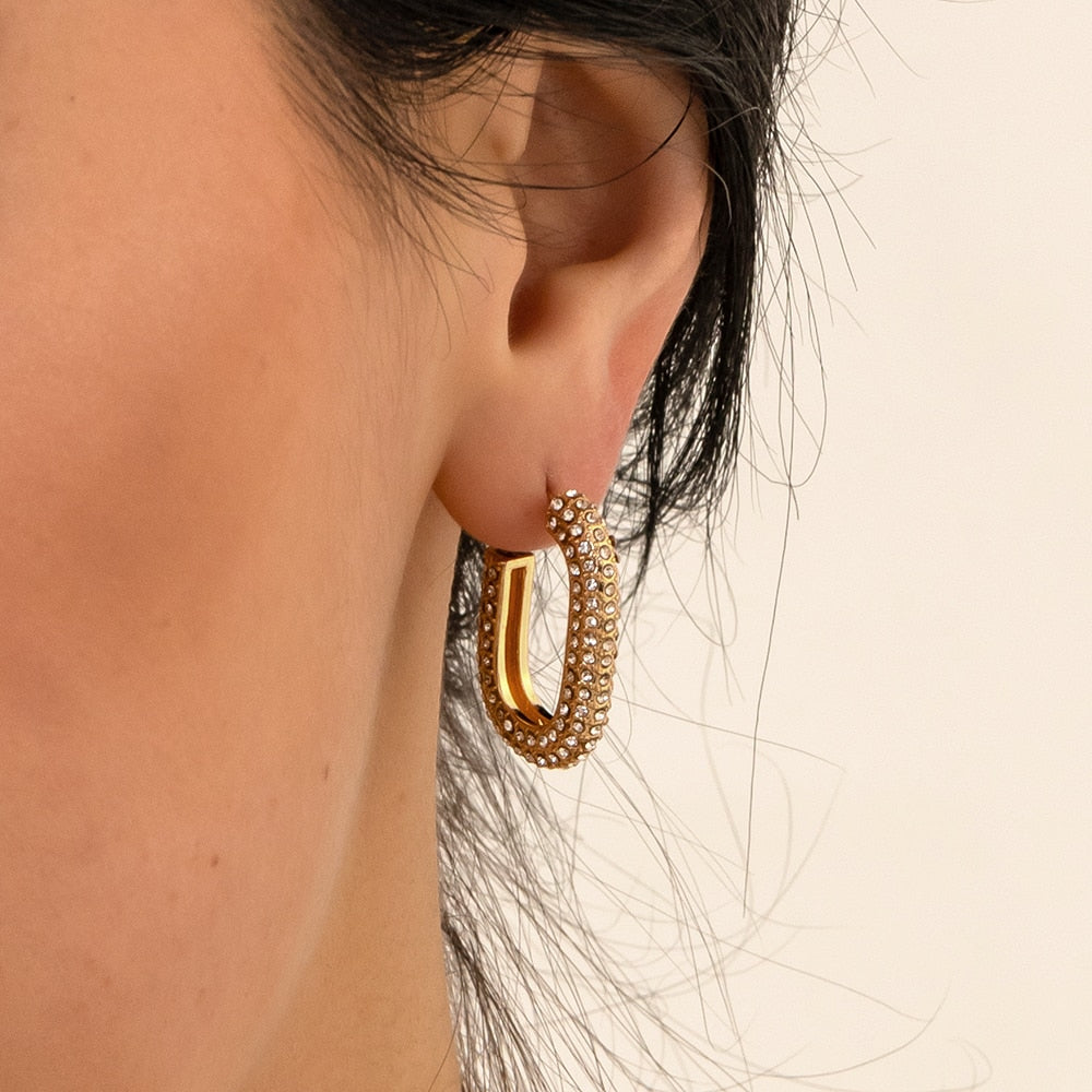 Minimalist Geometric Twist Hoop Earrings