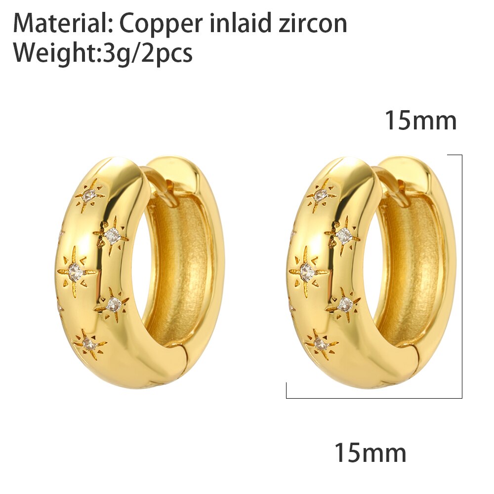 Star Round Hoop Earring