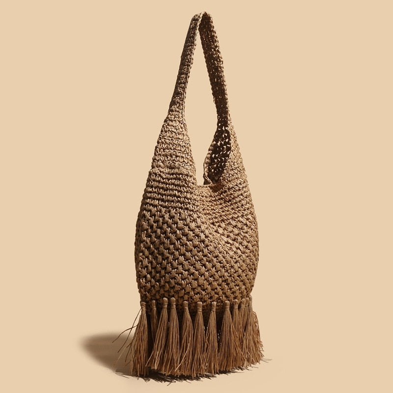 Straw Rattan Shoulder Crossbody Bag