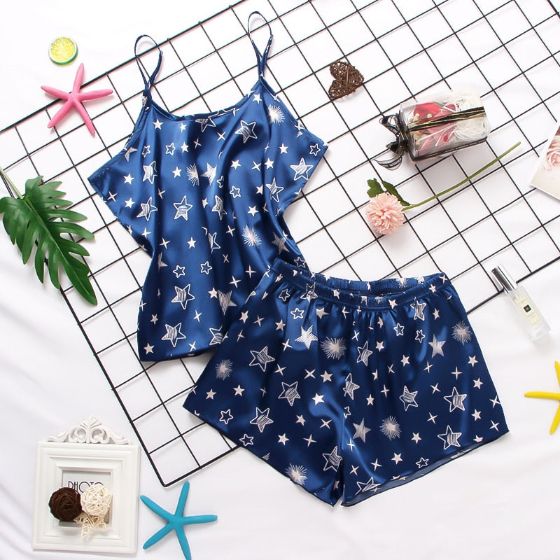 Silk Satin Floral Pajama Set