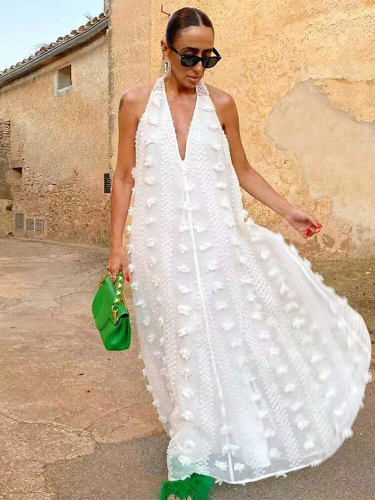 Halter White Dress