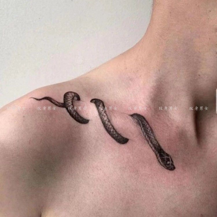 Clavicle Snake Waterproof Tattoo Stickers