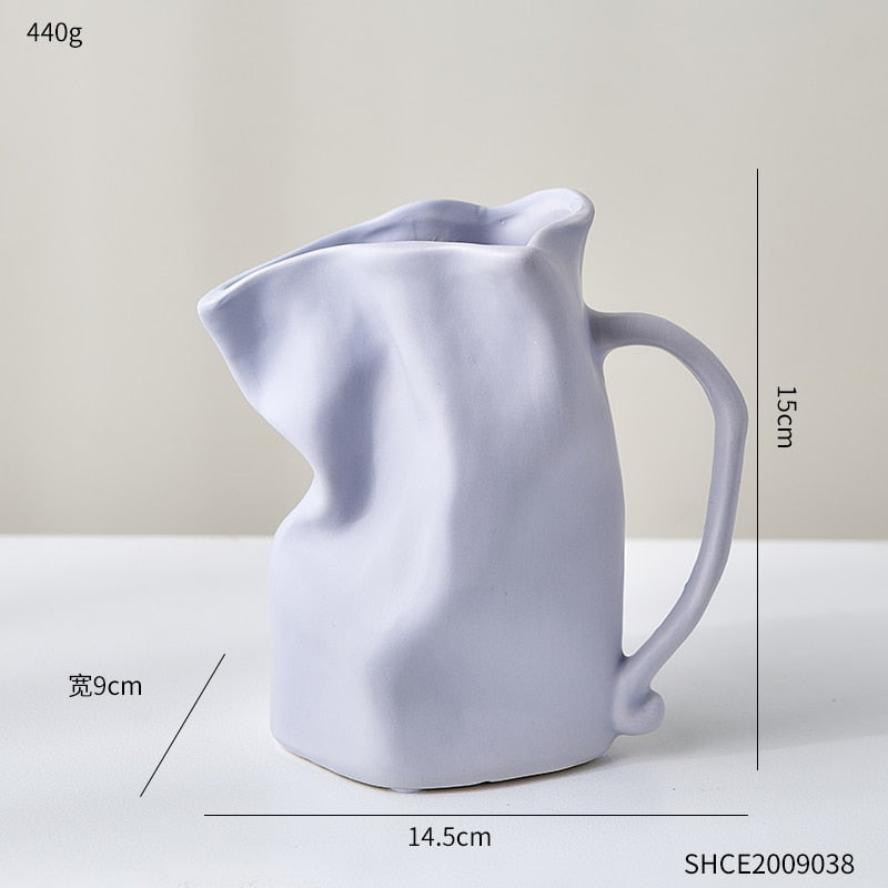 Nordic Pleated Ceramic Flower Pot