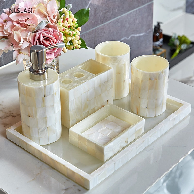Shell Resin Bathroom Set