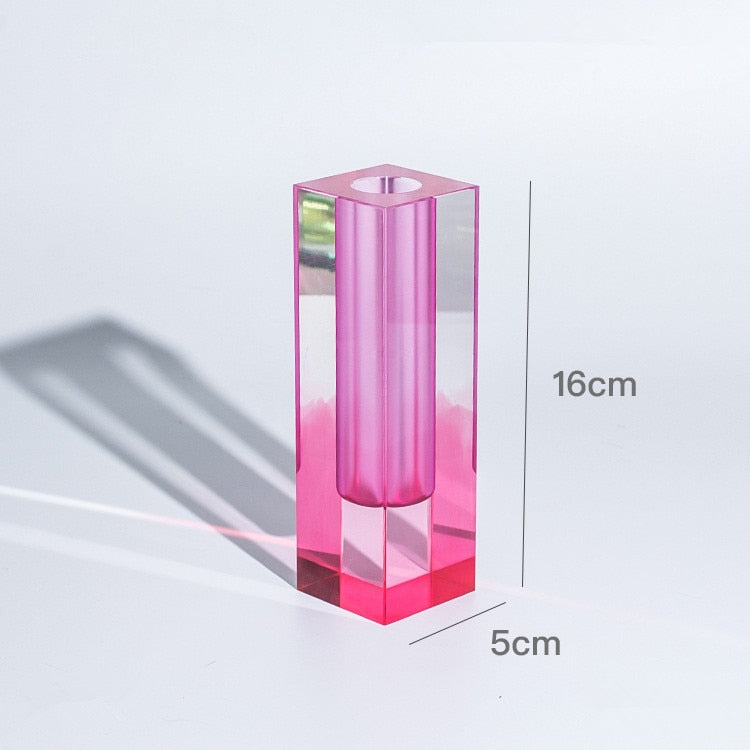 Rainbow Pillar Acrylic Vase