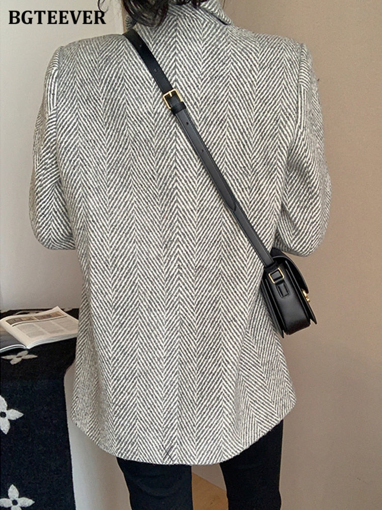 Woolen Long Sleeve Blazer