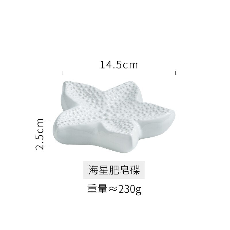 Ceramic Starfish Shell Bathroom Storage Set