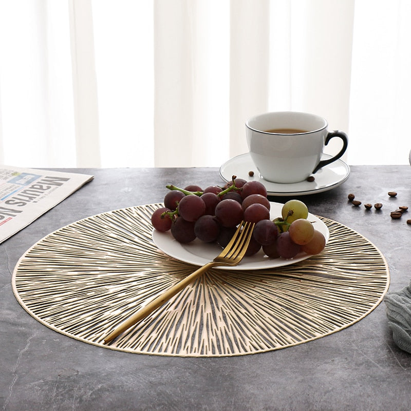 Round Gold Placemats