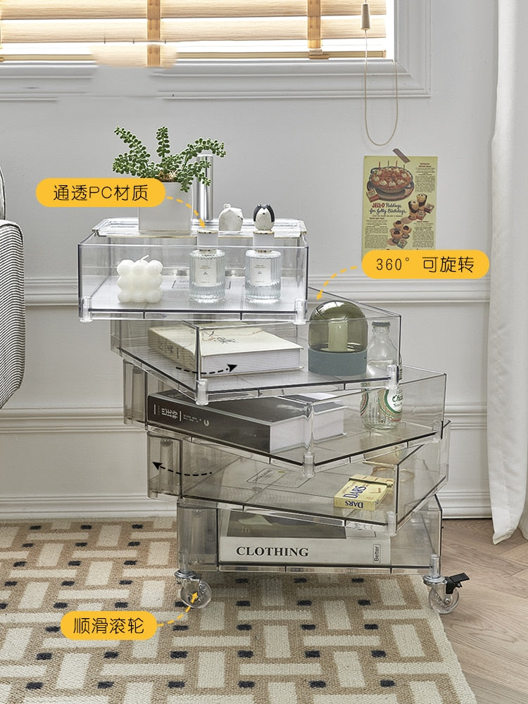 Acrylic Rotary Storage Trolley