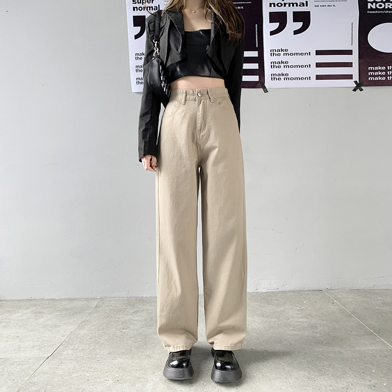 Straight Leg Jeans Denim Pants