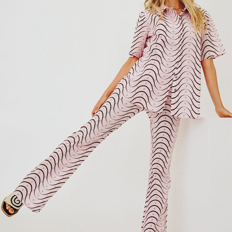 Pink Print Two Piece Set