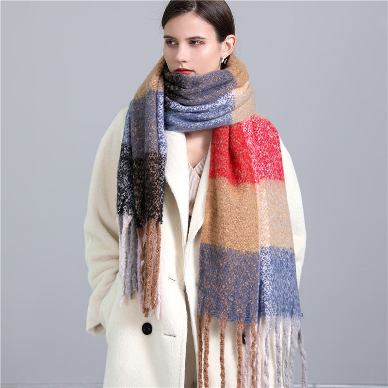 Oversize Plaid Scarf