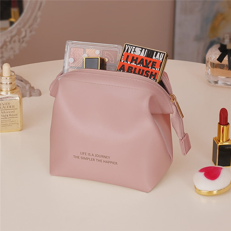 Makeup Bag Leather Cosmetic Bag