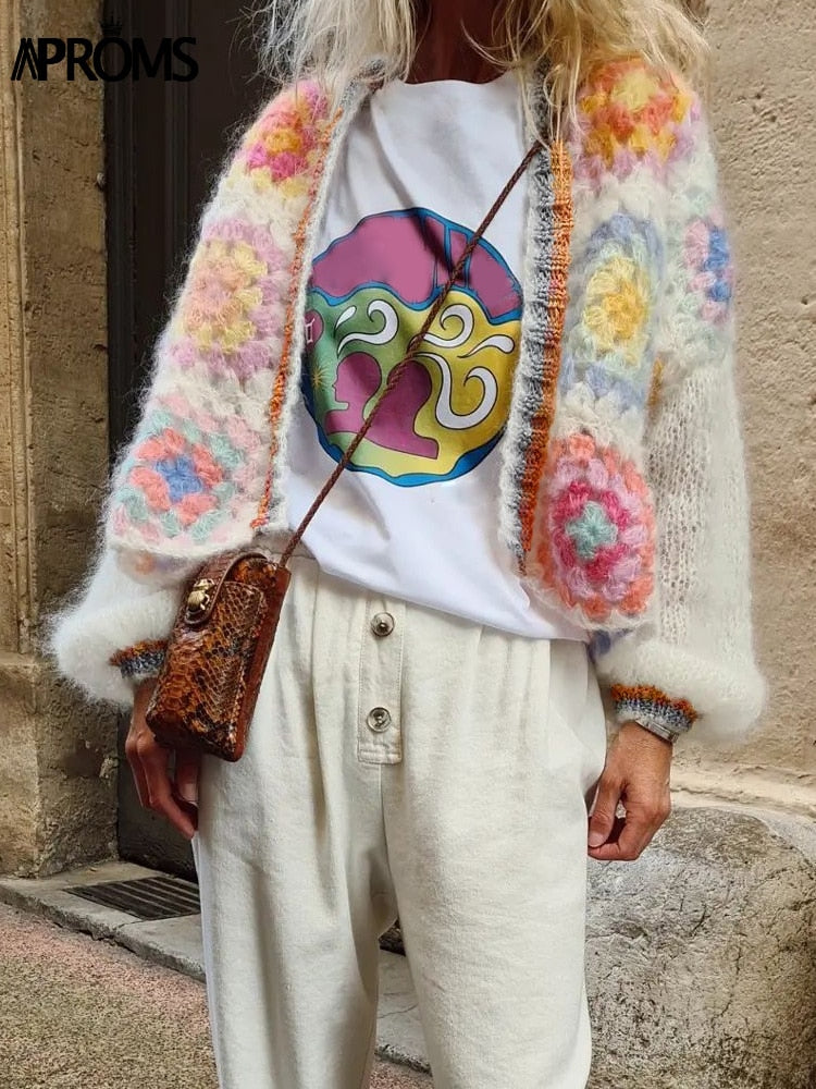 Soft Handmade Knitted Cropped Cardigan