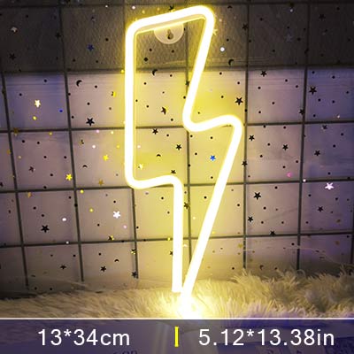 LED Home Neon Lightning Shaped Sign Neon