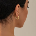 Punk Gold Chunky Hoop Earrings