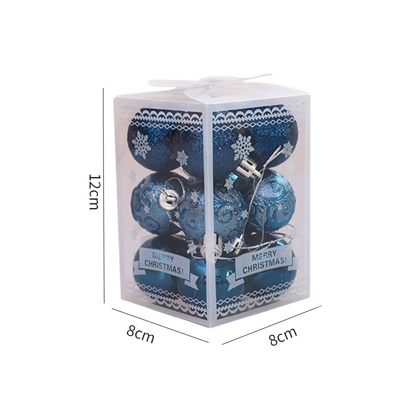 12pcs (9 Colors) Christmas Ball Tree Pendant