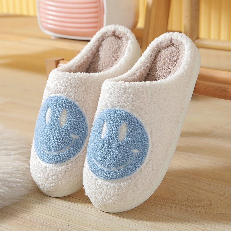 Smiley Face Plush Slippers