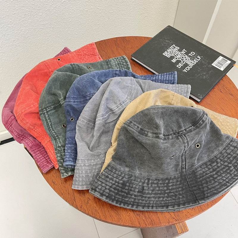Washed Denim Bucket Hat