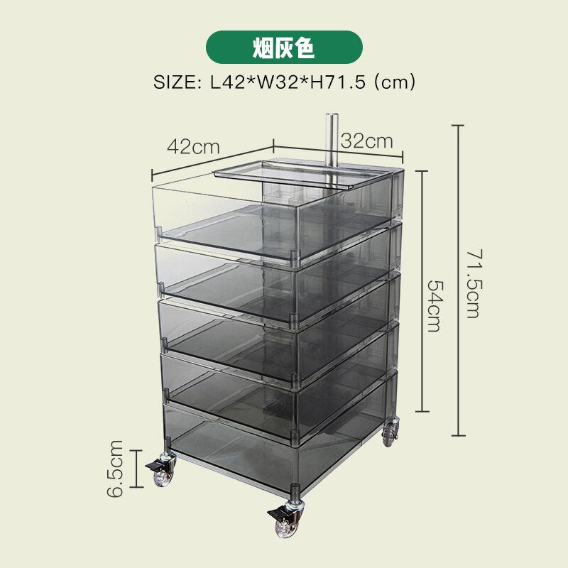 Acrylic Rotary Storage Trolley