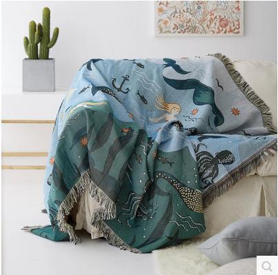 Mermaid knitted Throw Blanket