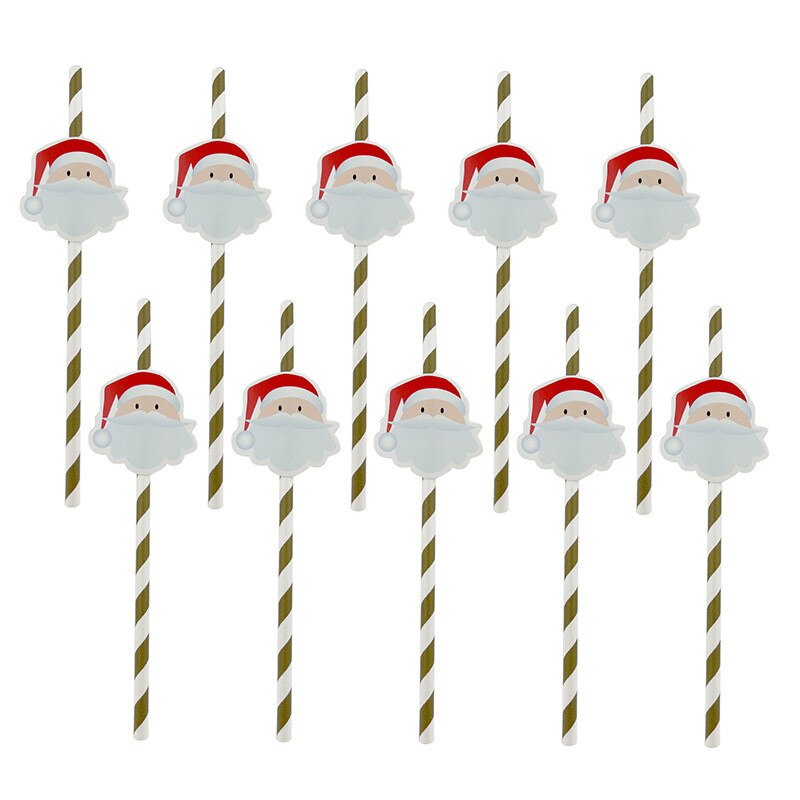 10Pcs/pack Christmas Disposable Paper Traws