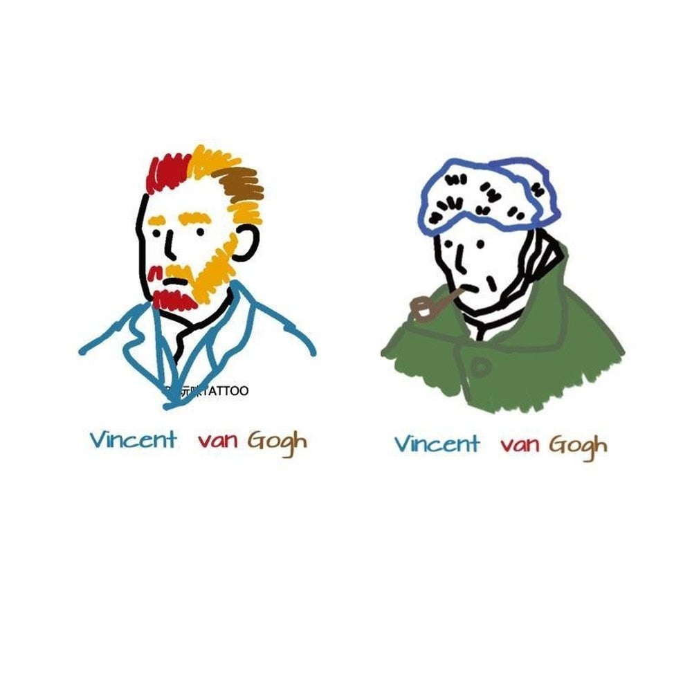 Vincent Van Gogh Waterproof Tattoo Sticker