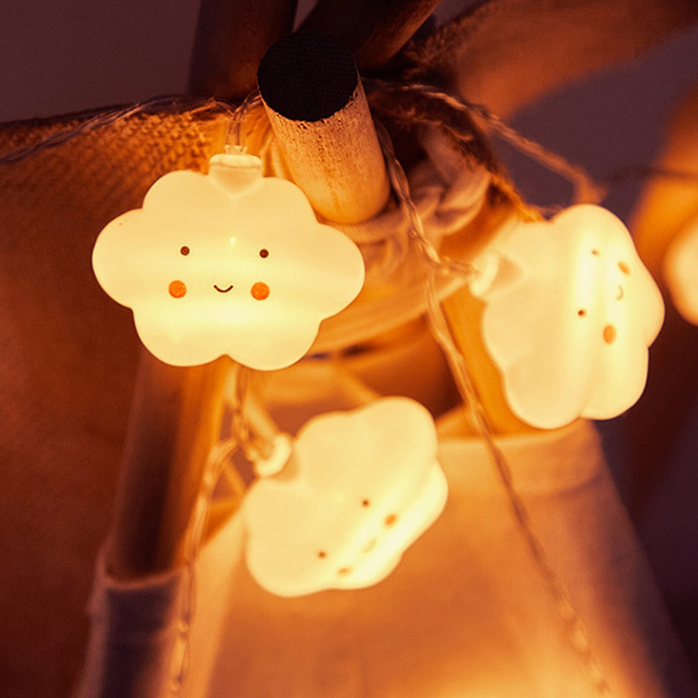 Cartoon Smile Cloud LED Light String