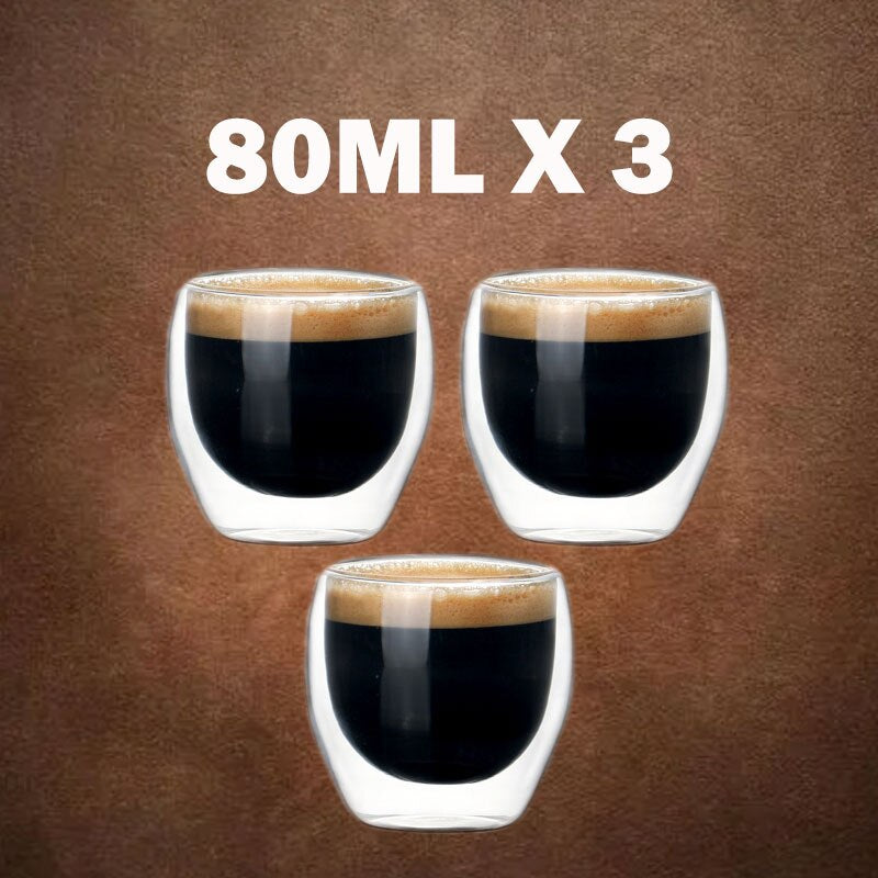 Double Wall Glass Cup Transparent Heat Resistant