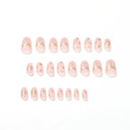 24Pcs/set Press On Nails Gold Line Sun Star Moon