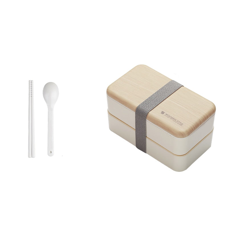 Microwave Double Layer Wooden  Lunch Box