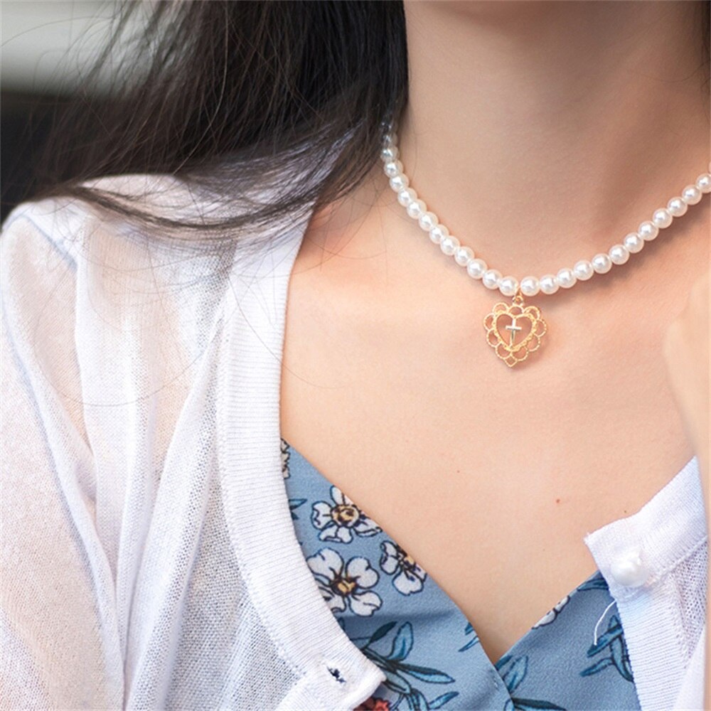 Pearl Chain Choker Necklace