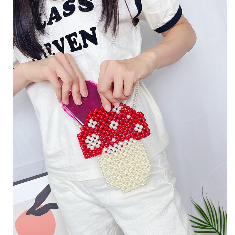 Beaded Mushroom Chain Bag