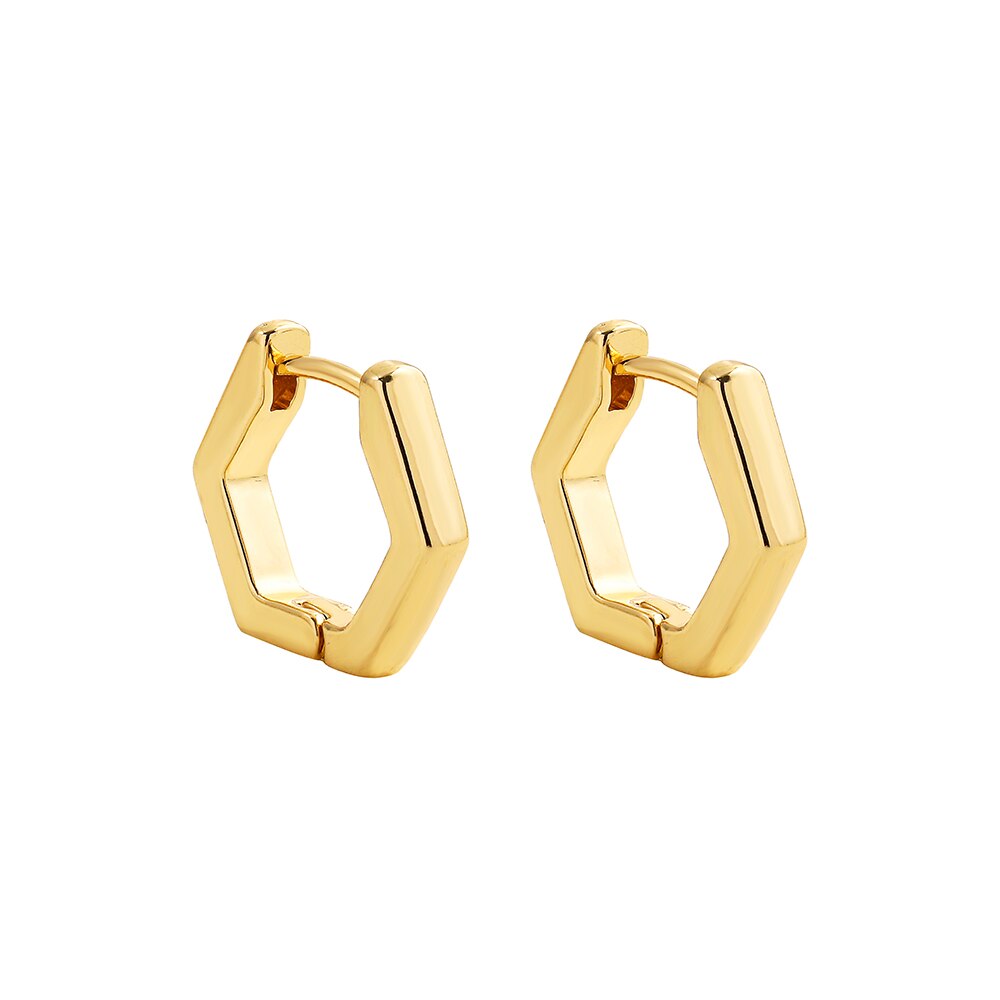 Gold Link Chain Hoops Earrings