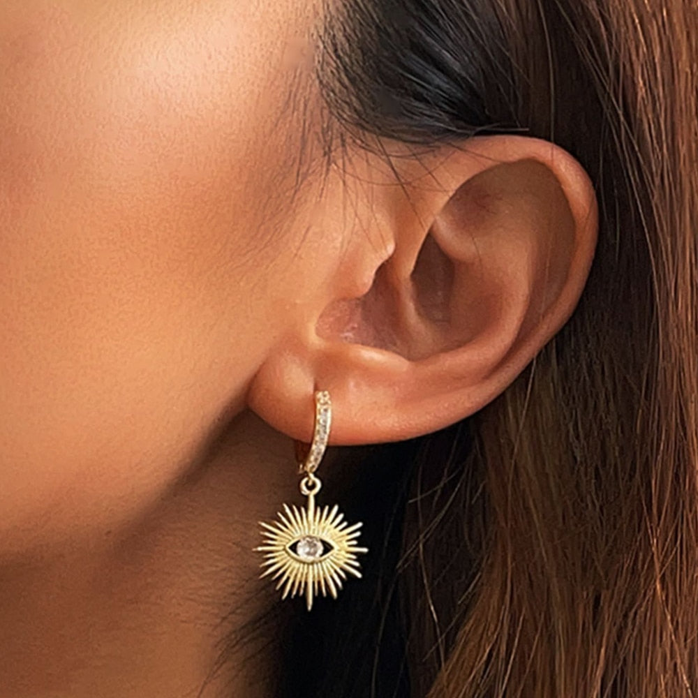 Eye Gold Hoop Earrings
