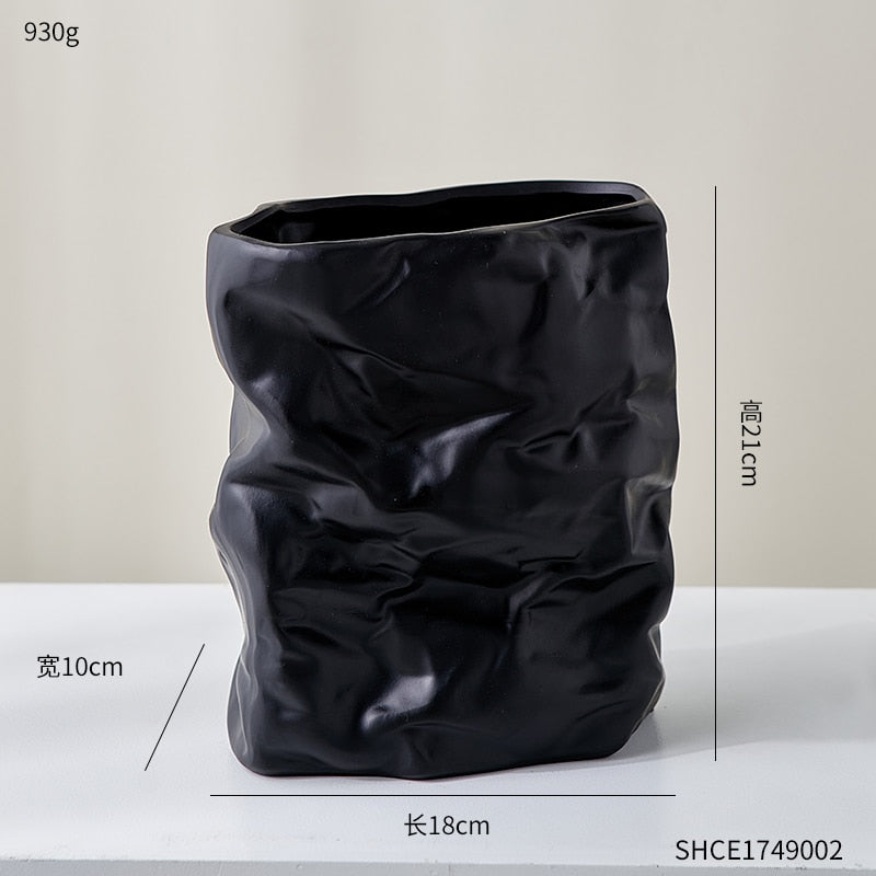 Nordic Pleated Ceramic Flower Pot