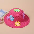 Pink Daisy Crochet Bucket Hat