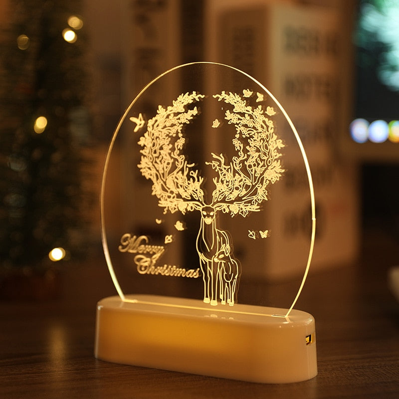 Christmas 3D Acrylic Night Light