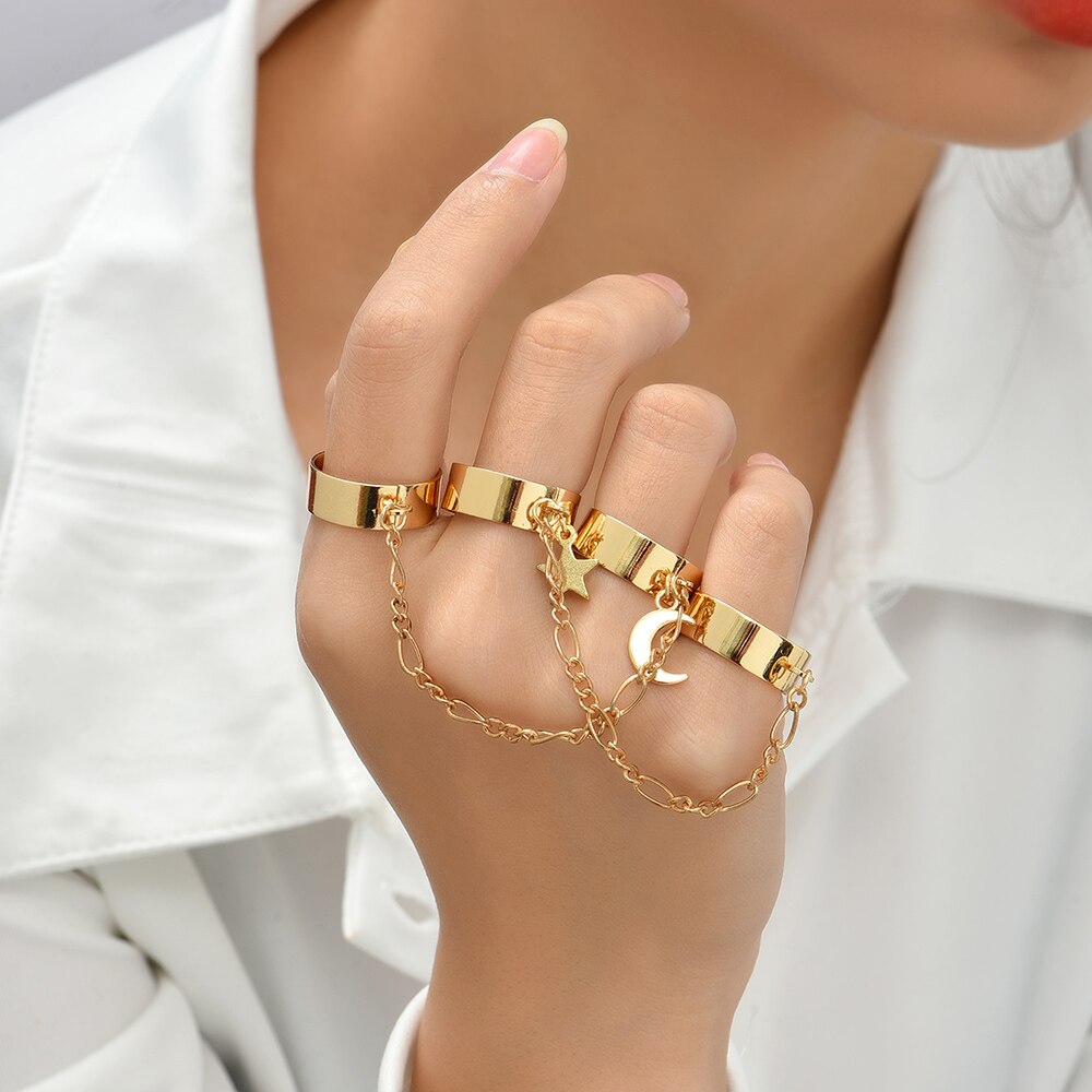Pearl Chain Bracelet Ring