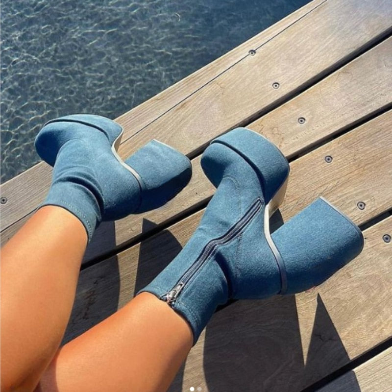 Ankle Boots Platform High Heel Boots