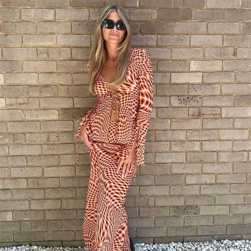 Auburn Mesh Two Piece Set