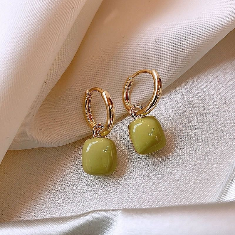 Geometric Love Square Dangle Earrings