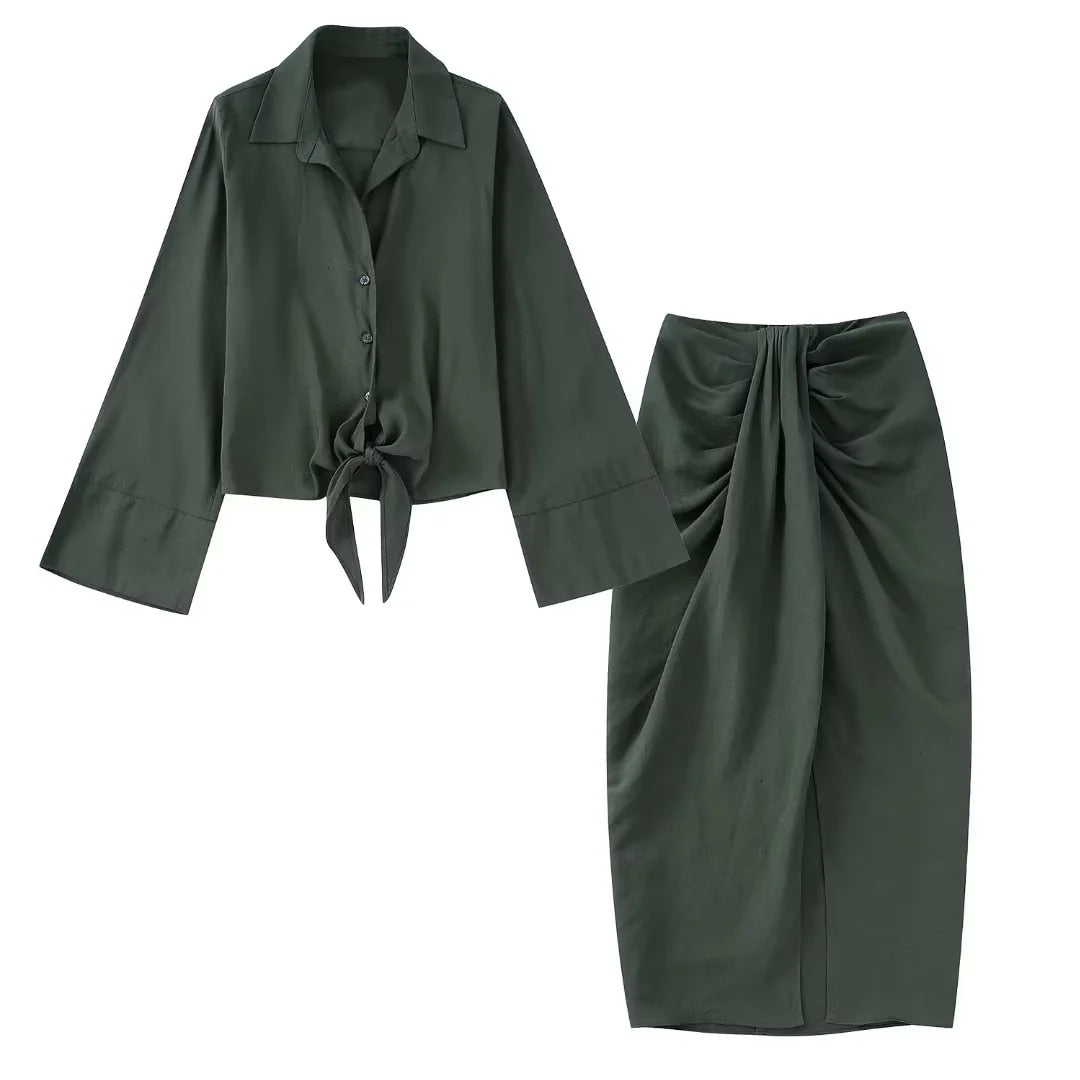 Long Sleeve Bow Skirt