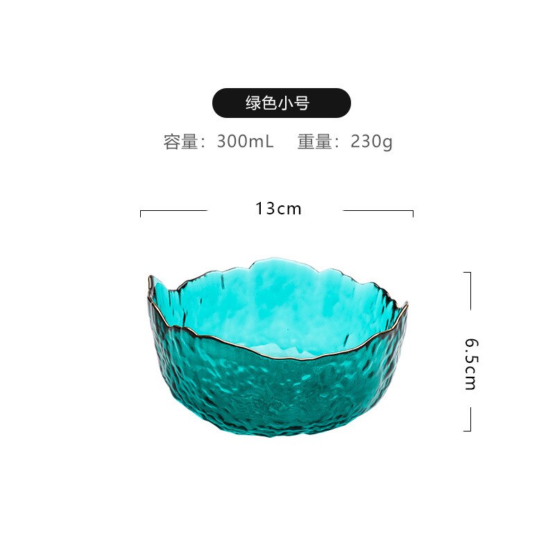Irregular Gold  Glass Salad Bowl (6 Colors)