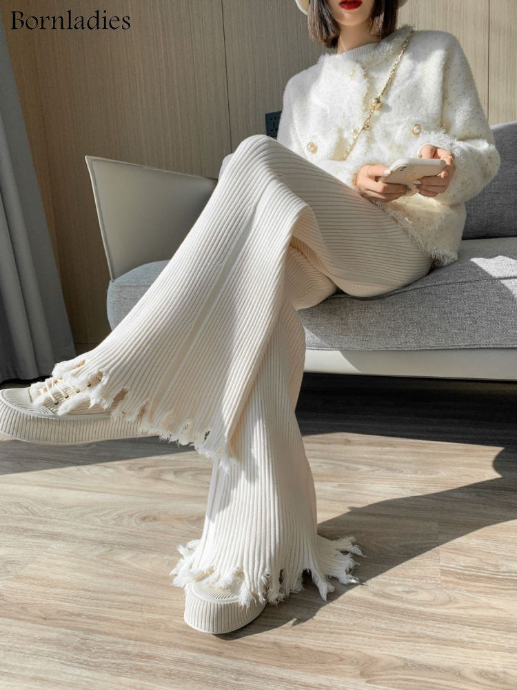 Wide Leg Knitted Pants