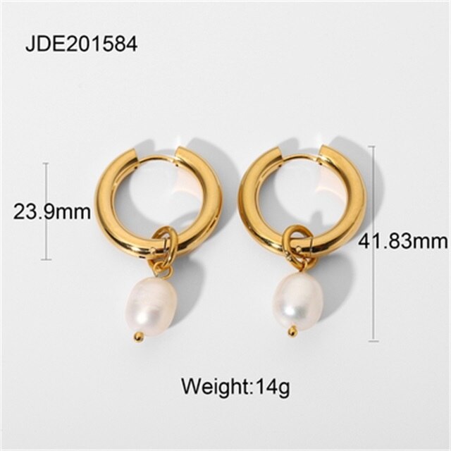 Pearl Stainless Steel Earrings